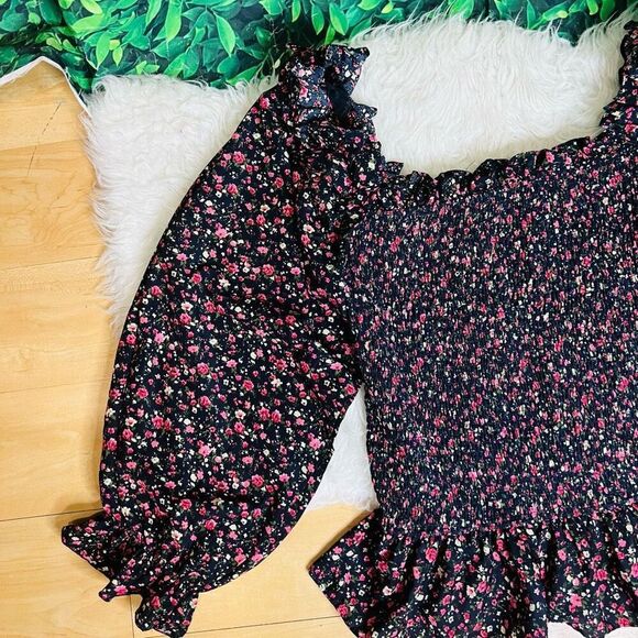 Nasty Gal long sleeve ruffled hem floral plus size top size 20 summer spring - Picture 9 of 10